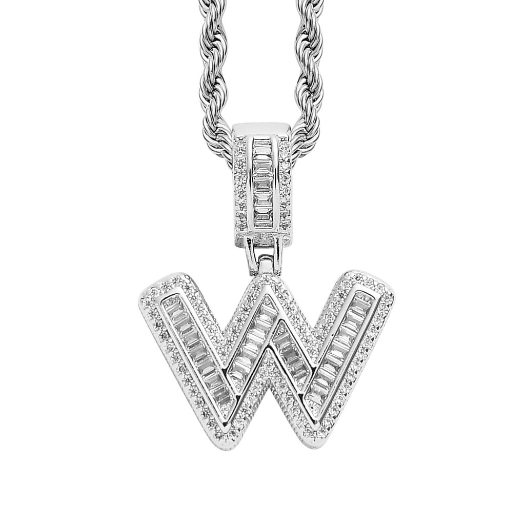 26 Letters Custom Full-Diamond Necklace
