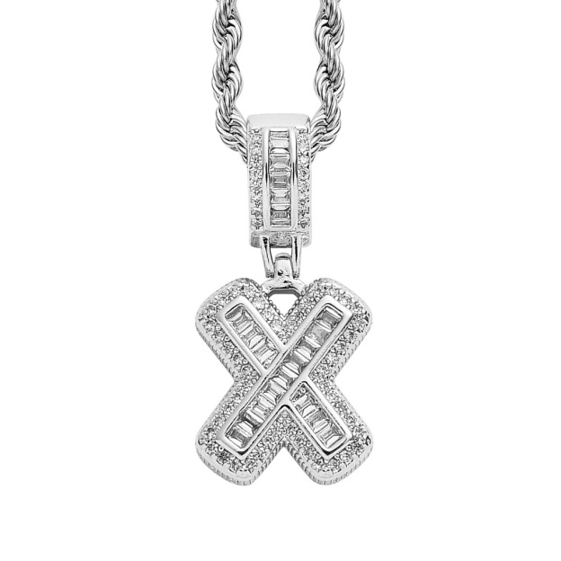 26 Letters Custom Full-Diamond Necklace