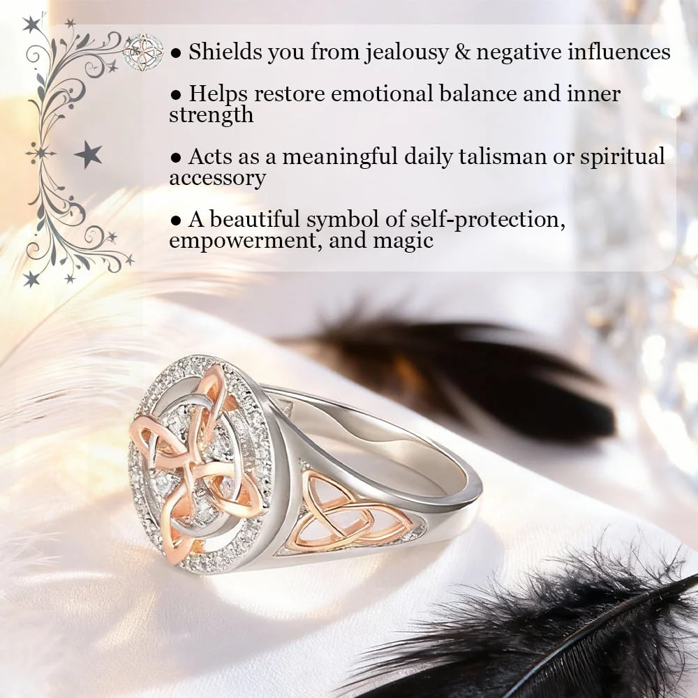 925 Silver Light Luxury Niche Two-Tone Witch Knot Full-Diamond Ring