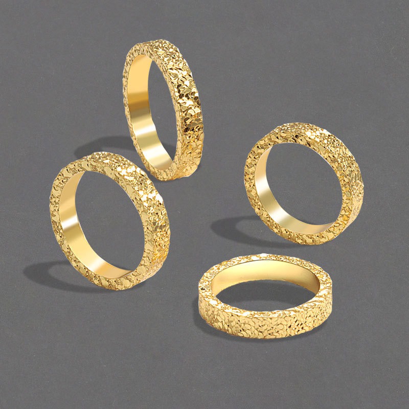 「Hammered Glow」Handcrafted Textured Band Ring