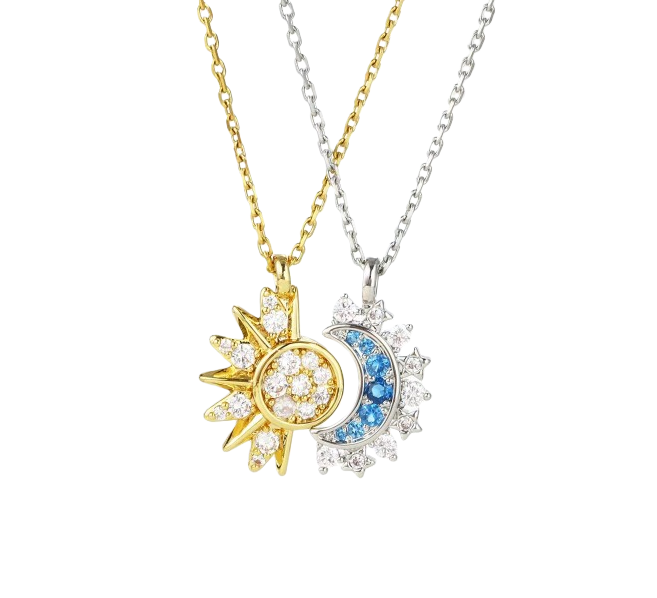  Sun and Moon Magnetic Couple Necklace