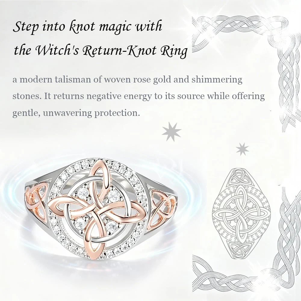 925 Silver Light Luxury Niche Two-Tone Witch Knot Full-Diamond Ring