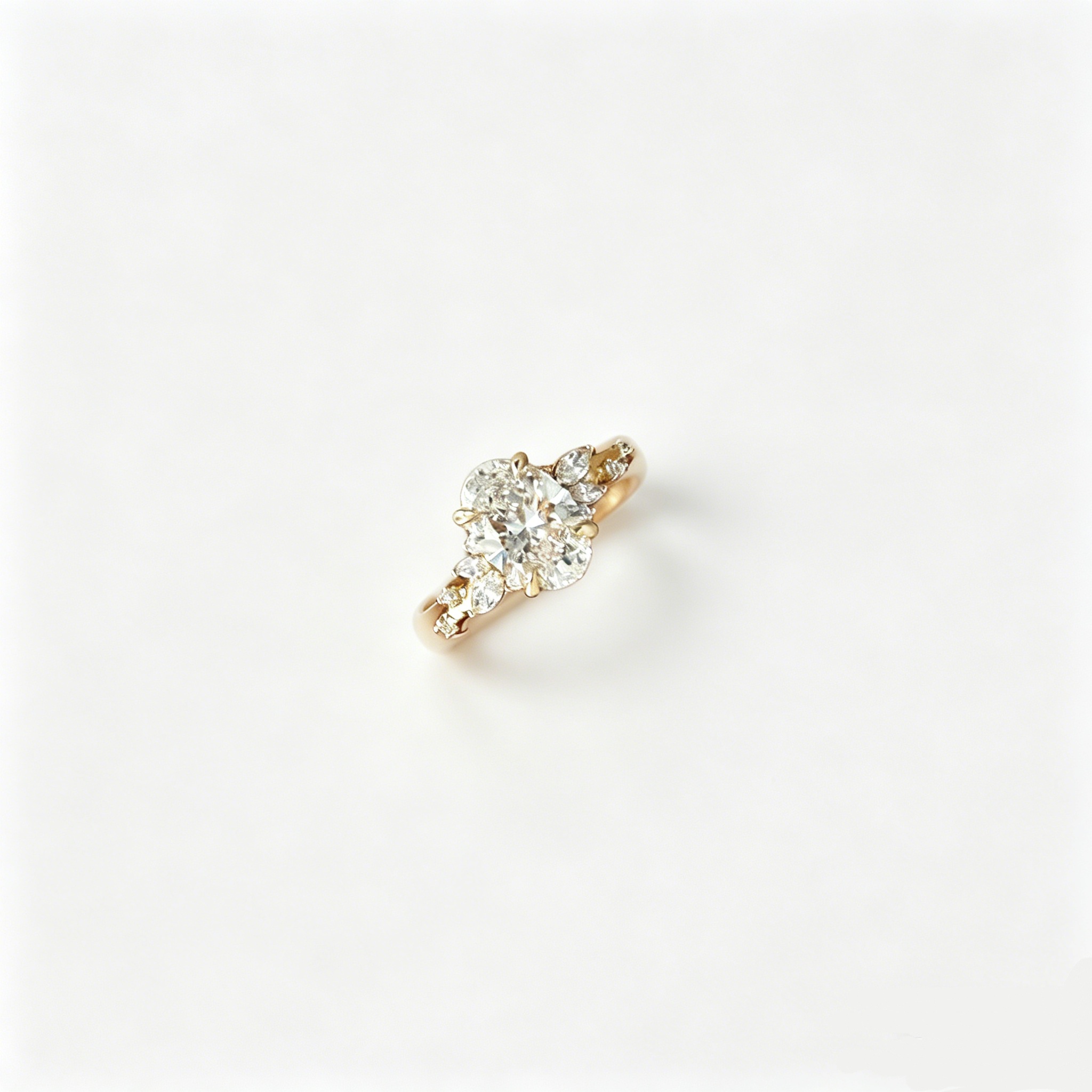 Starlight Vow Two-Tone Oval Cluster Open Ring