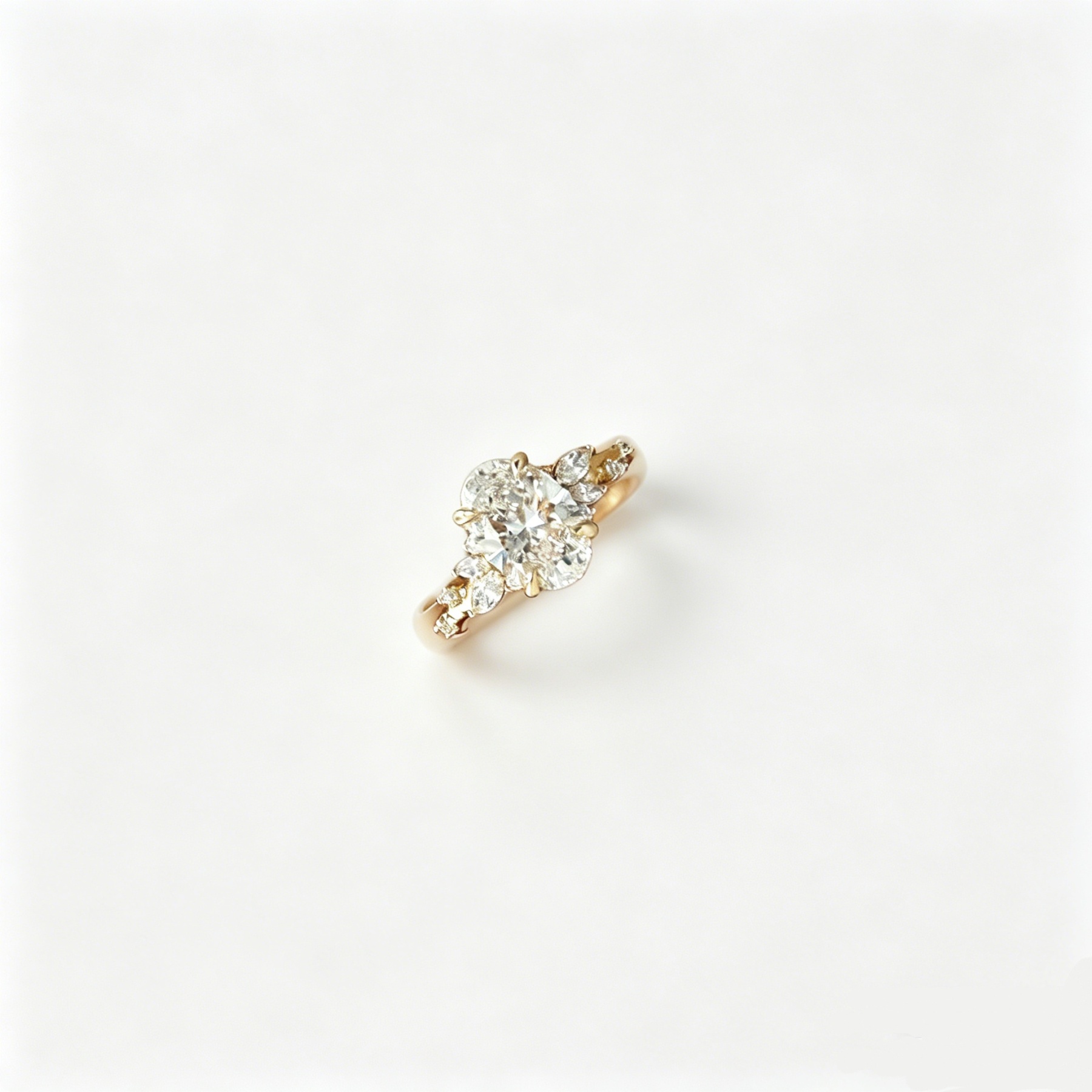 Starlight Vow Two-Tone Oval Cluster Open Ring