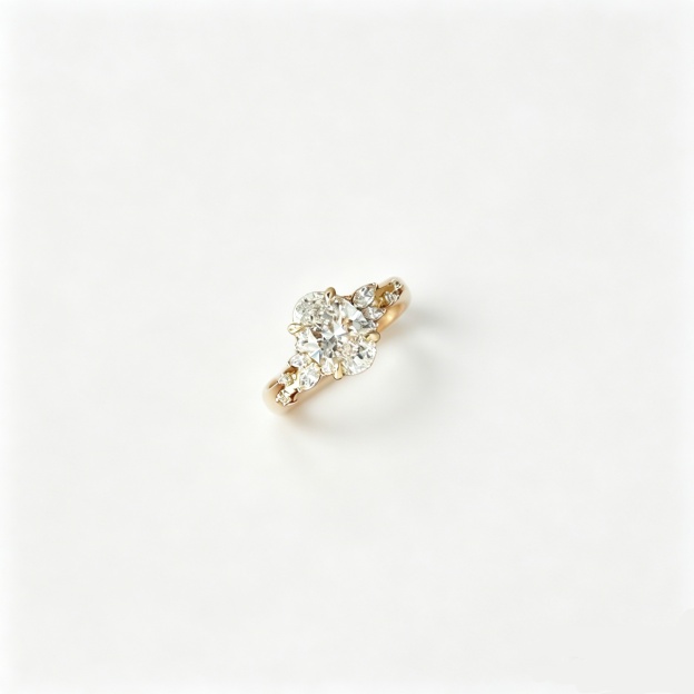 Starlight Vow Two-Tone Oval Cluster Open Ring