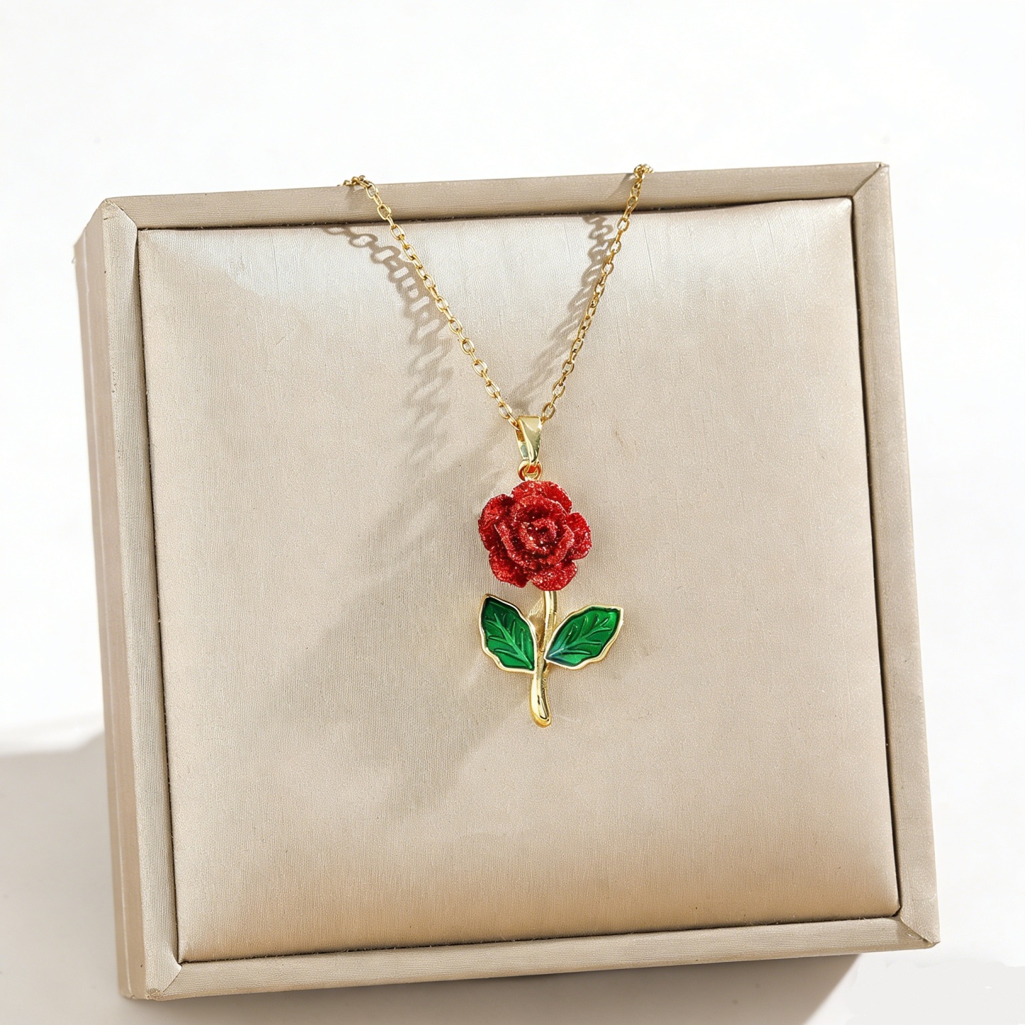Crimson Rose Legacy 18K Gold Rose Collection Necklace