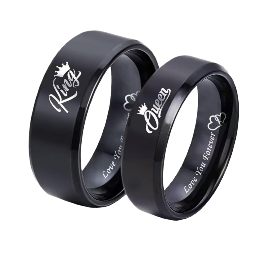King&Queen Couple Rings (Black Version)