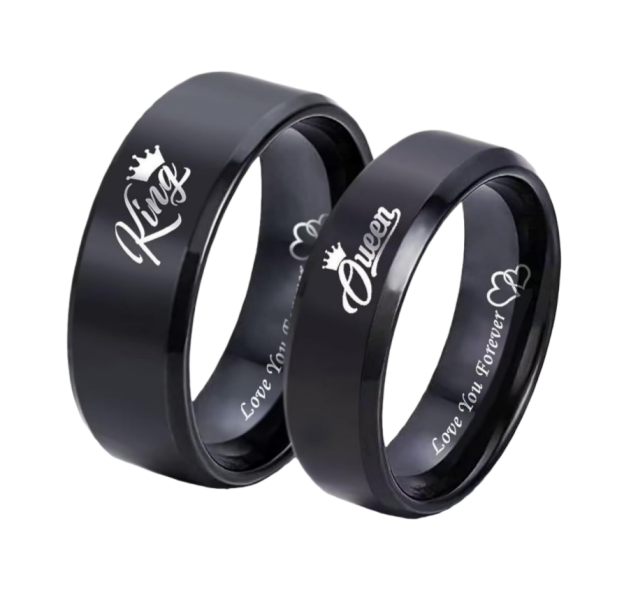 King&Queen Couple Rings (Black Version)