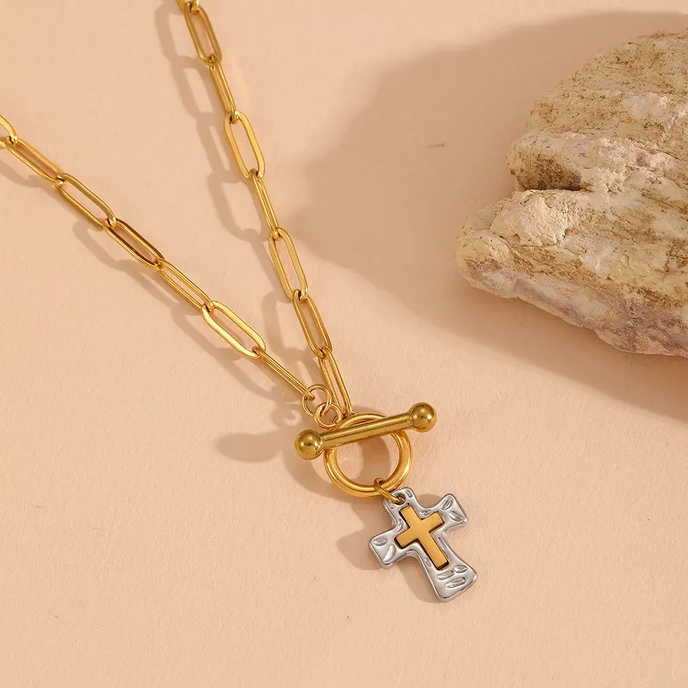 Hammered Cross Necklace