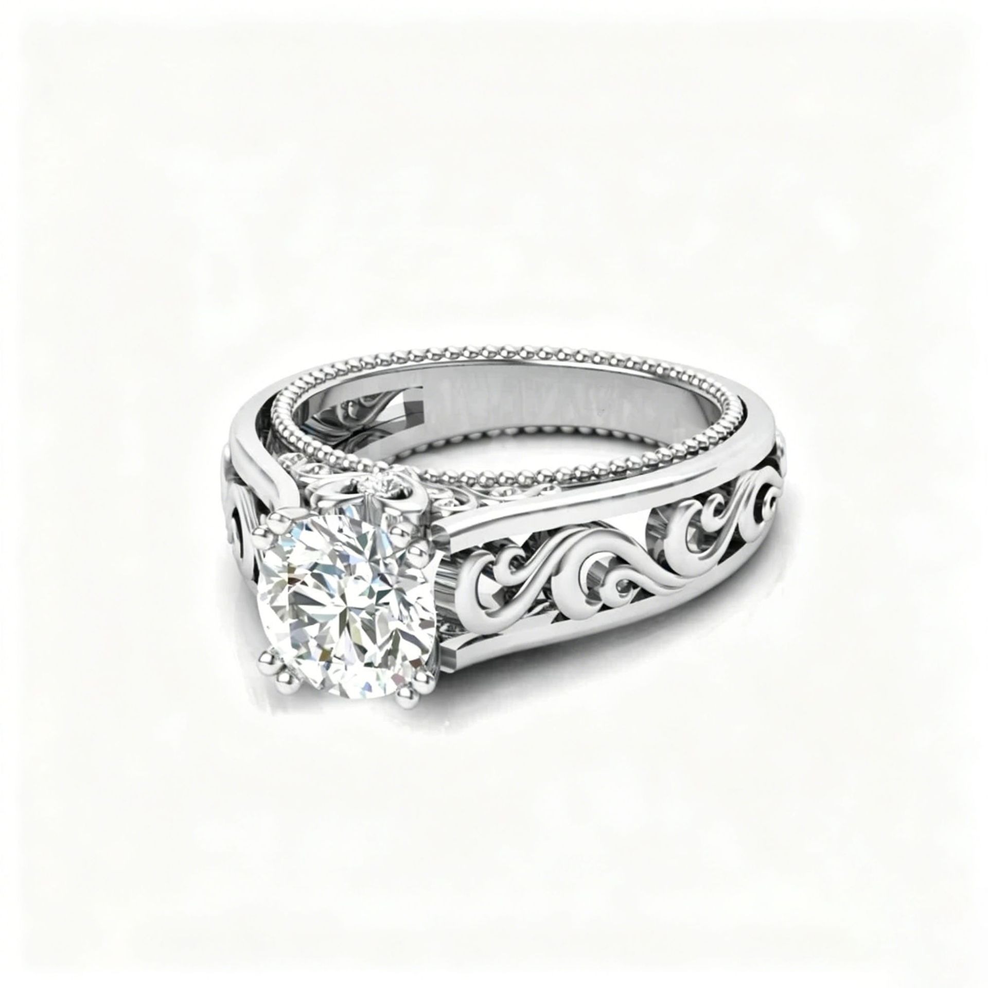 Sterling Silver Victorian Vintage Filigree Scroll Ring