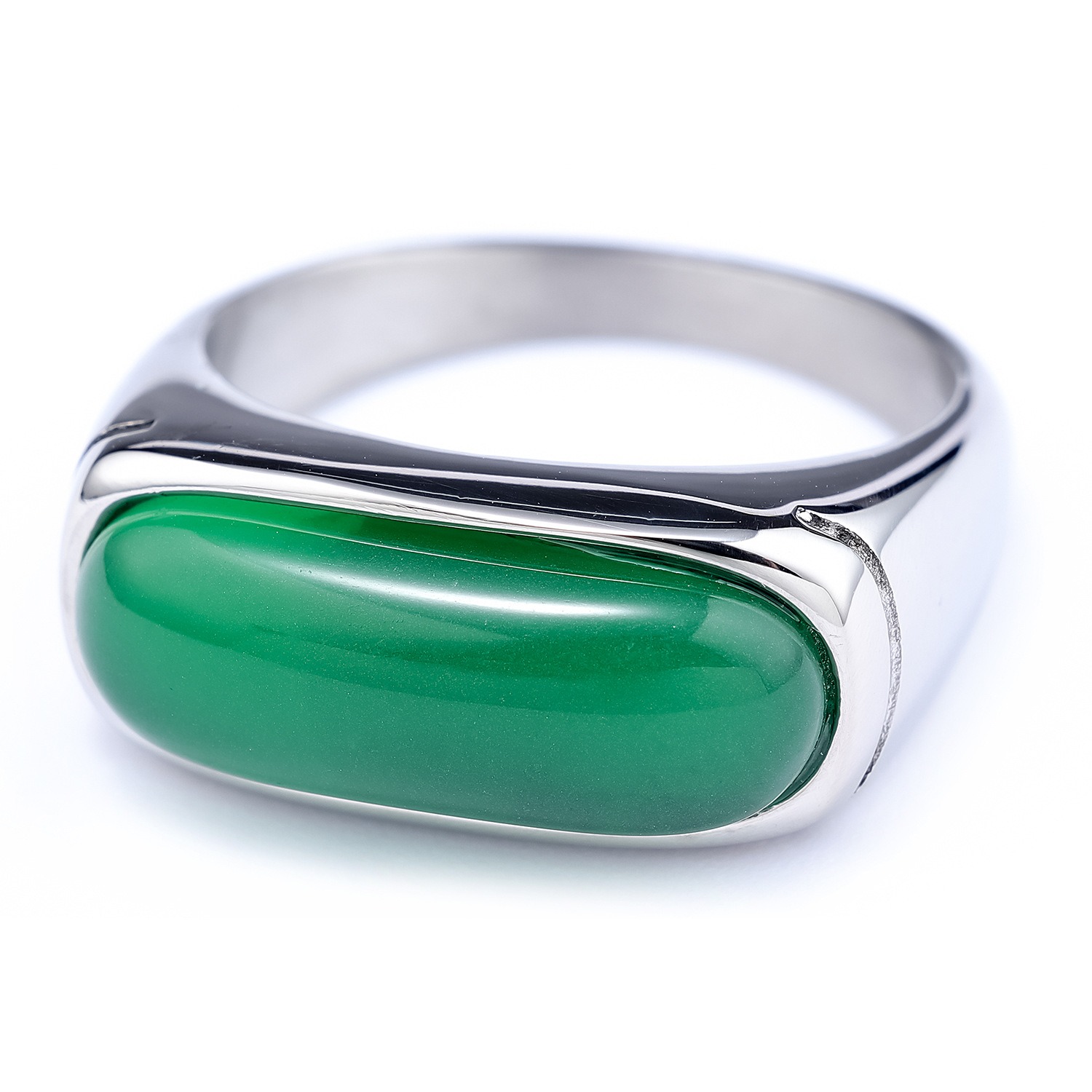 Vintage Green Cat's Eye Saddle Ring