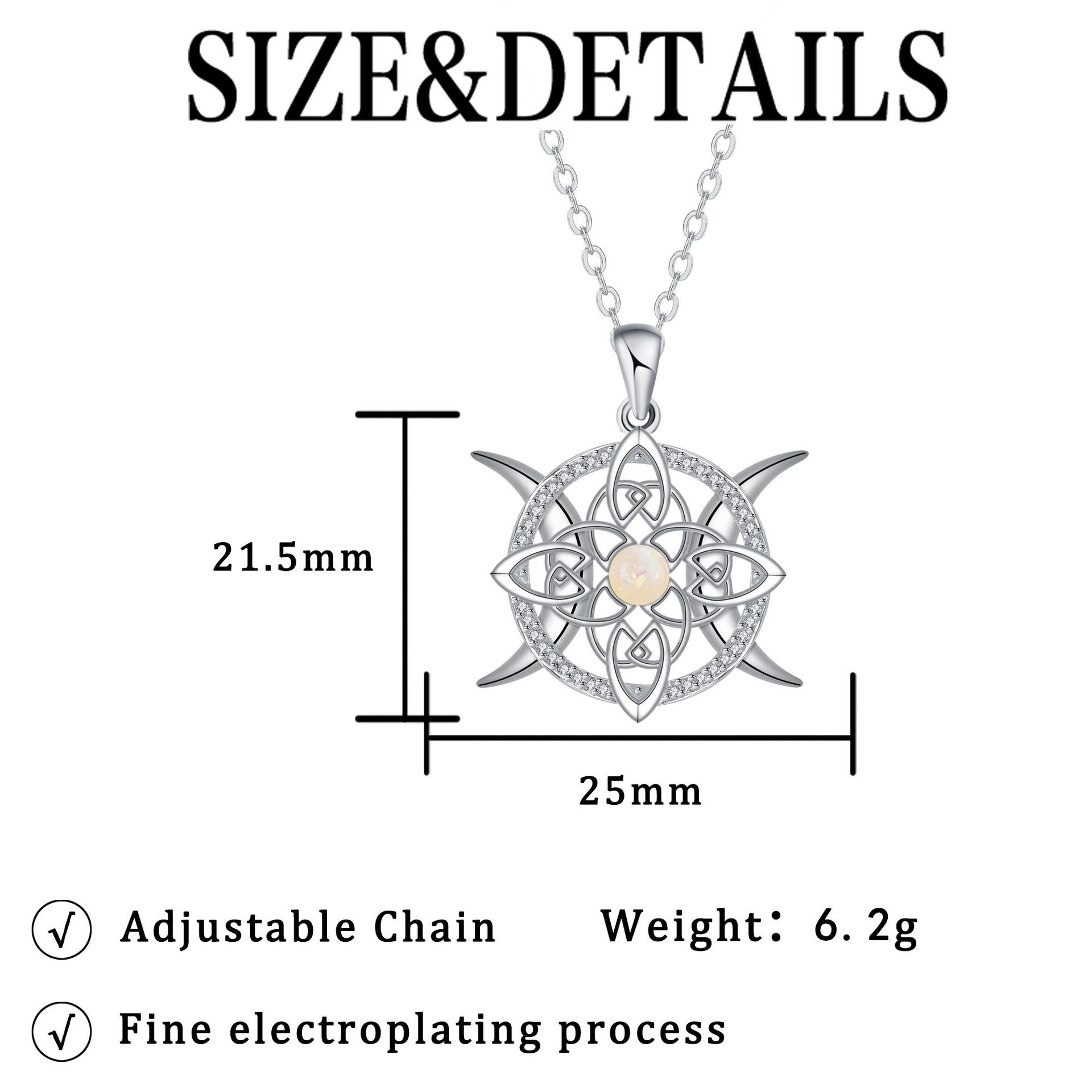 Sterling Silver Witch's Knot Opal Protection Necklace
