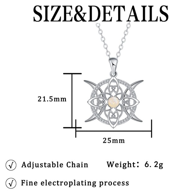 Sterling Silver Witch's Knot Opal Protection Necklace