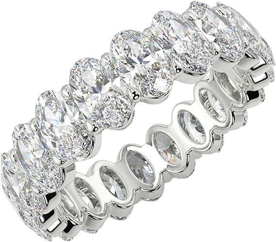 Oval Glow Full Band Multi-Tone Oval-Cut Paved Ring