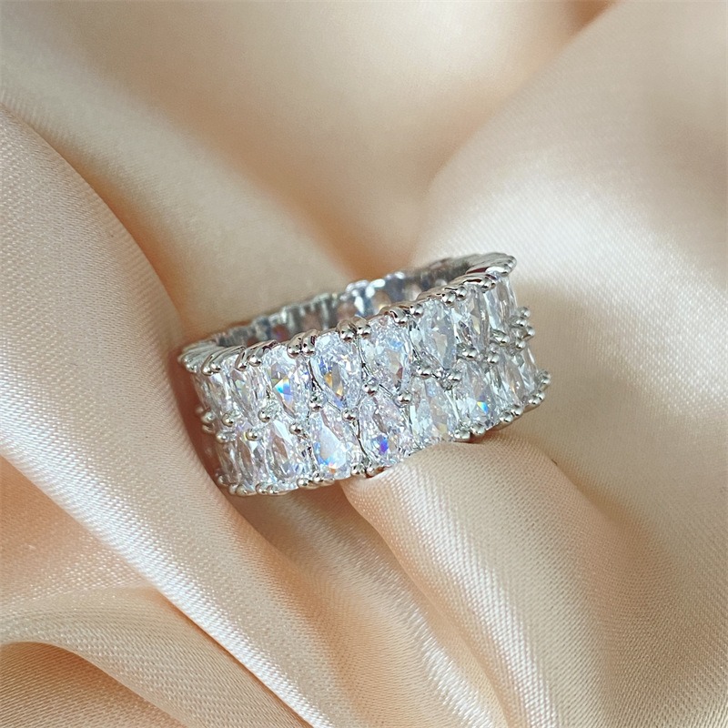 Luxury Diamond Flood Two-Tone Full Pavé Wide Band Ring
