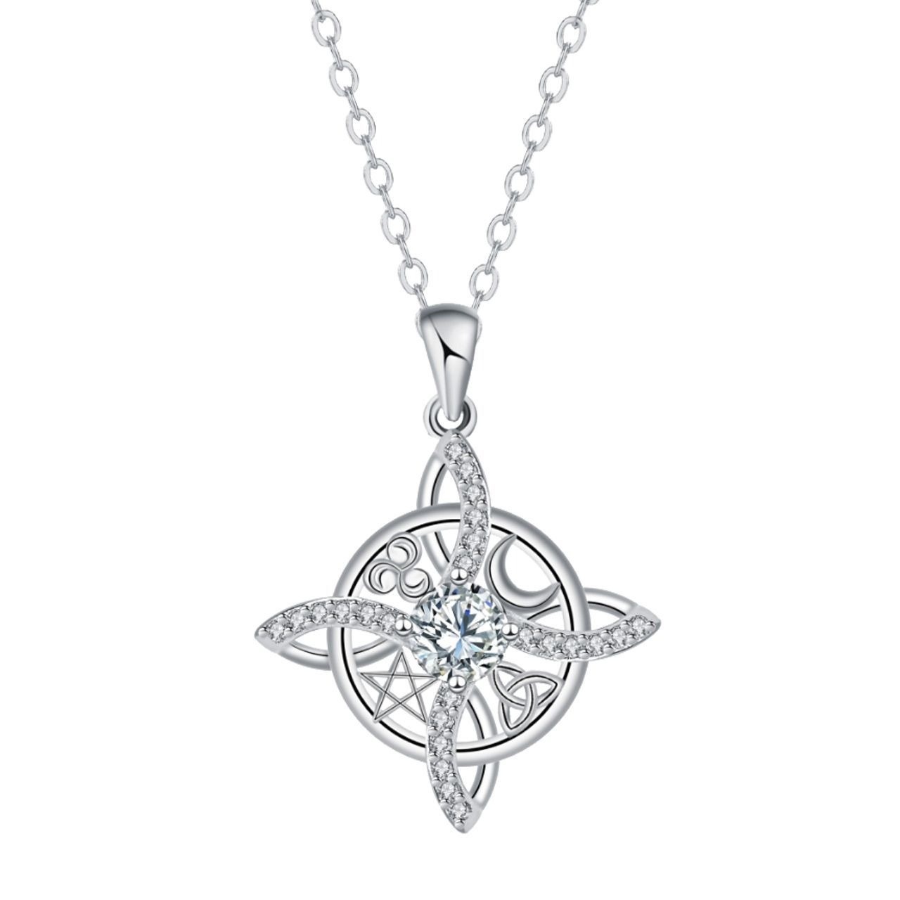 Celestial Four Elements S925 Sterling Silver Amulet Necklace