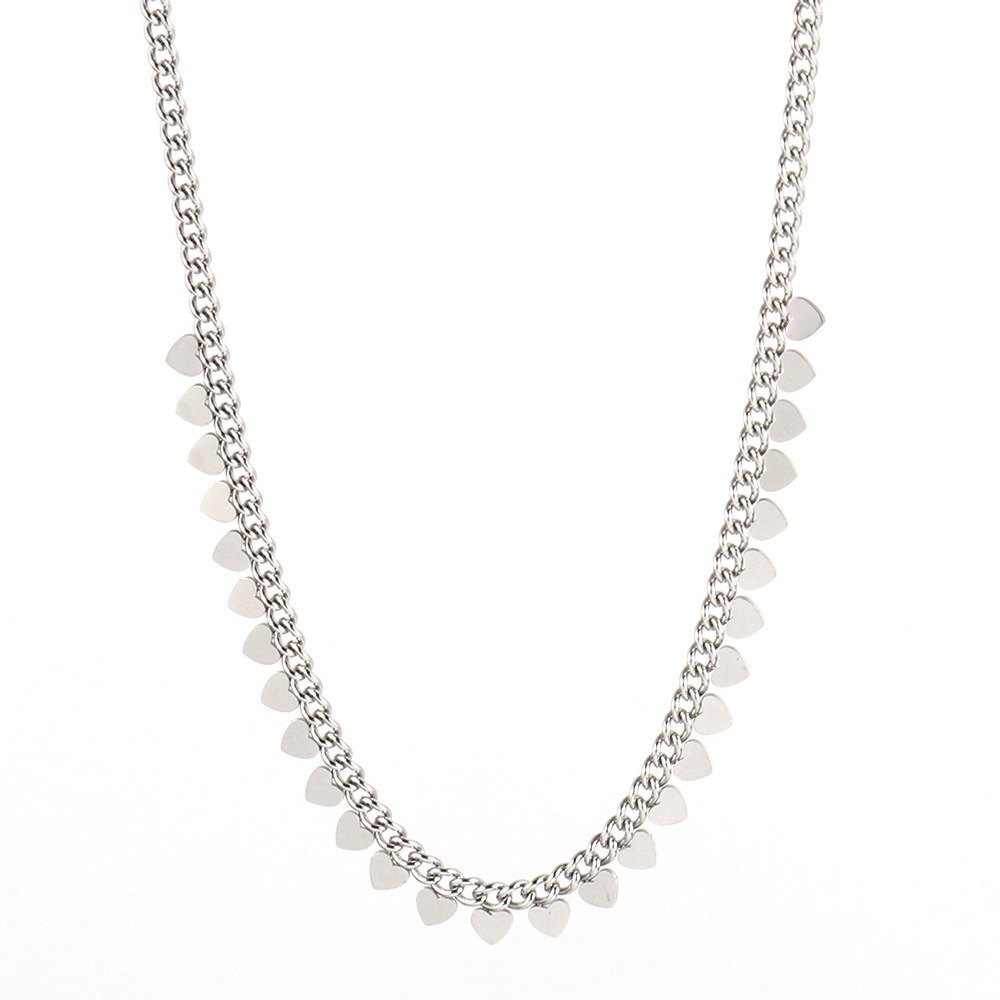 Heart Droplet Silver Gold Plated Dangling Heart Necklace