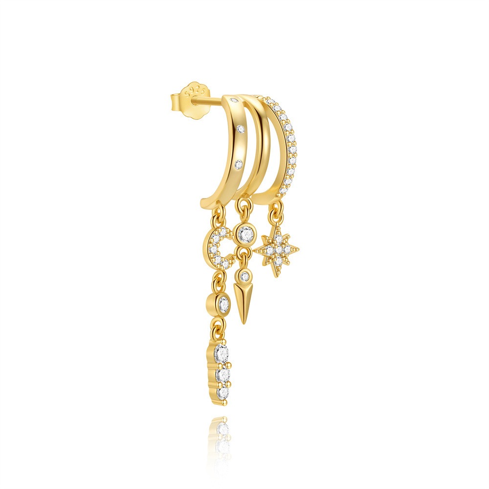 Multi-Style Multi-Layer Tassel Spike Earrings - S925 Silver Plated 18K Gold Diamond-Paved Statement Earrings