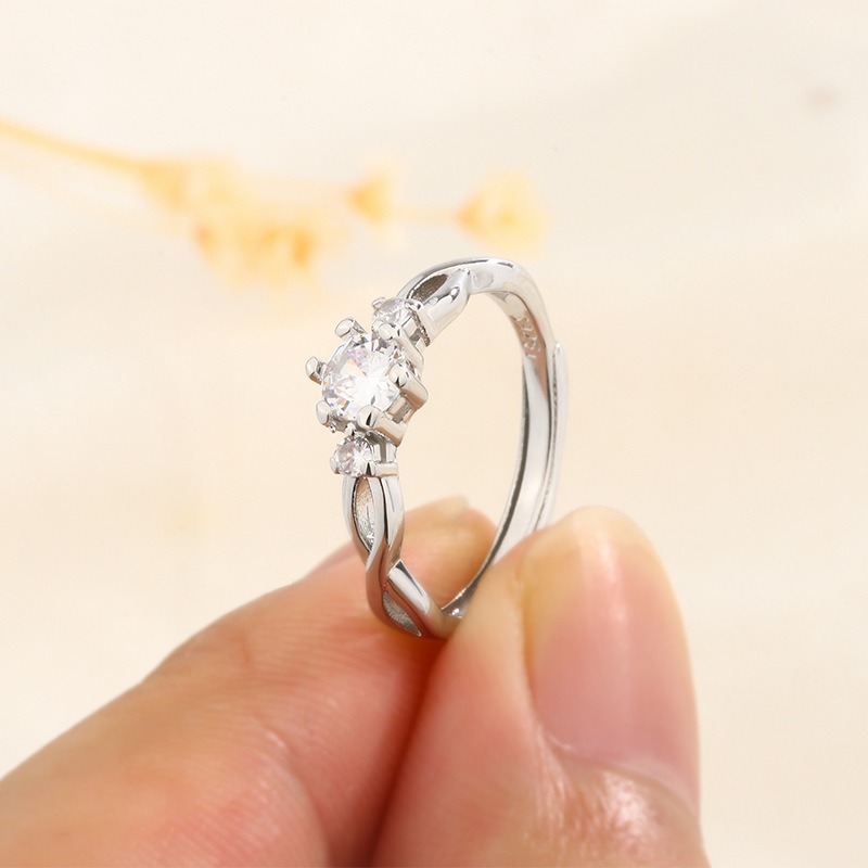 Interwoven Bond S925 Sterling Silver Couple Ring Set