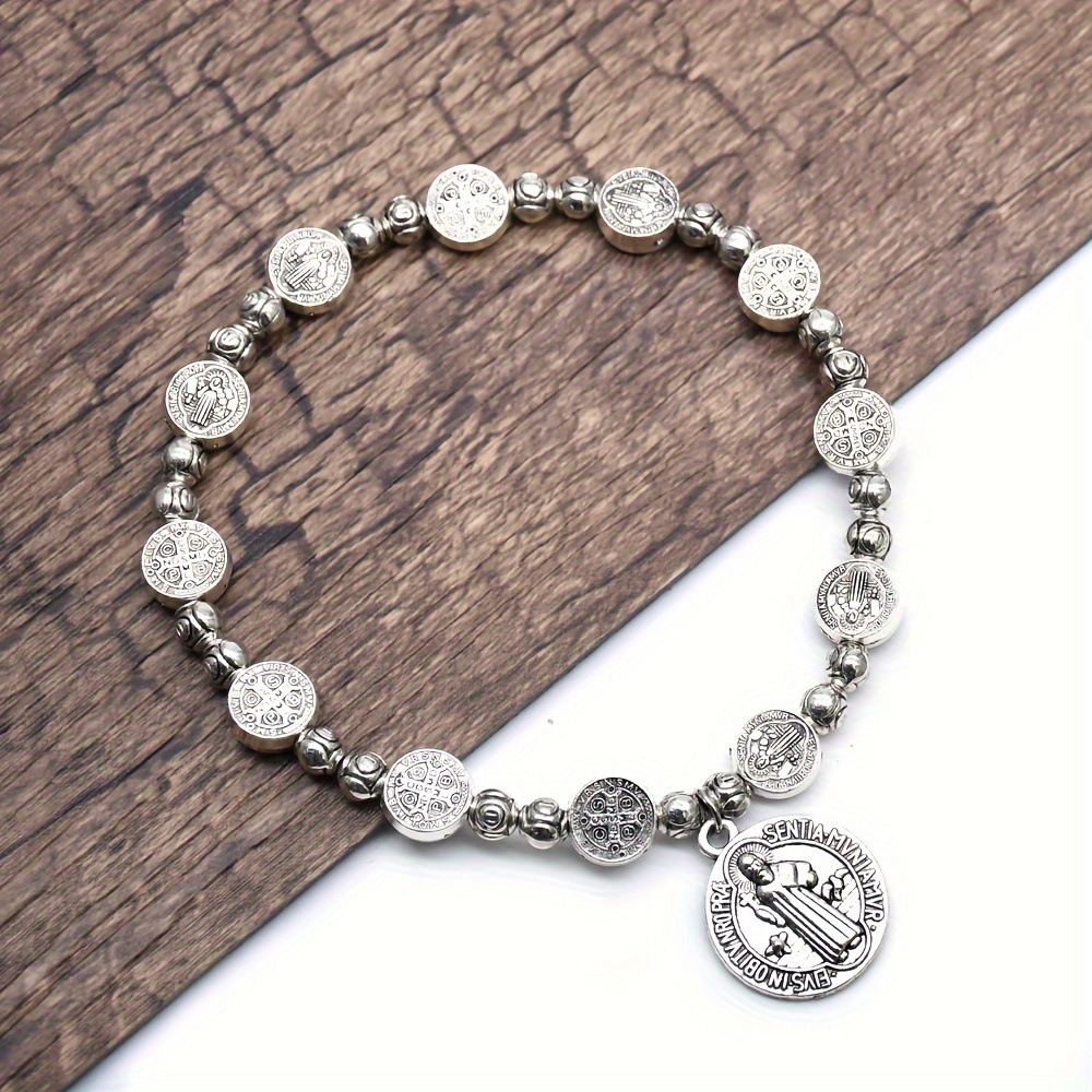 S925 Sterling Silver Vintage Medal Bracelet