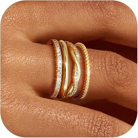 18K Gold / 18K White Gold Minimal Stacking Ring Collection | Everyday Essential