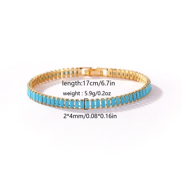 Turquoise Breeze Natural Baguette Turquoise Tennis Bracelet