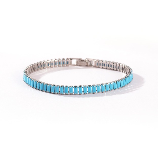 Turquoise Breeze Natural Baguette Turquoise Tennis Bracelet