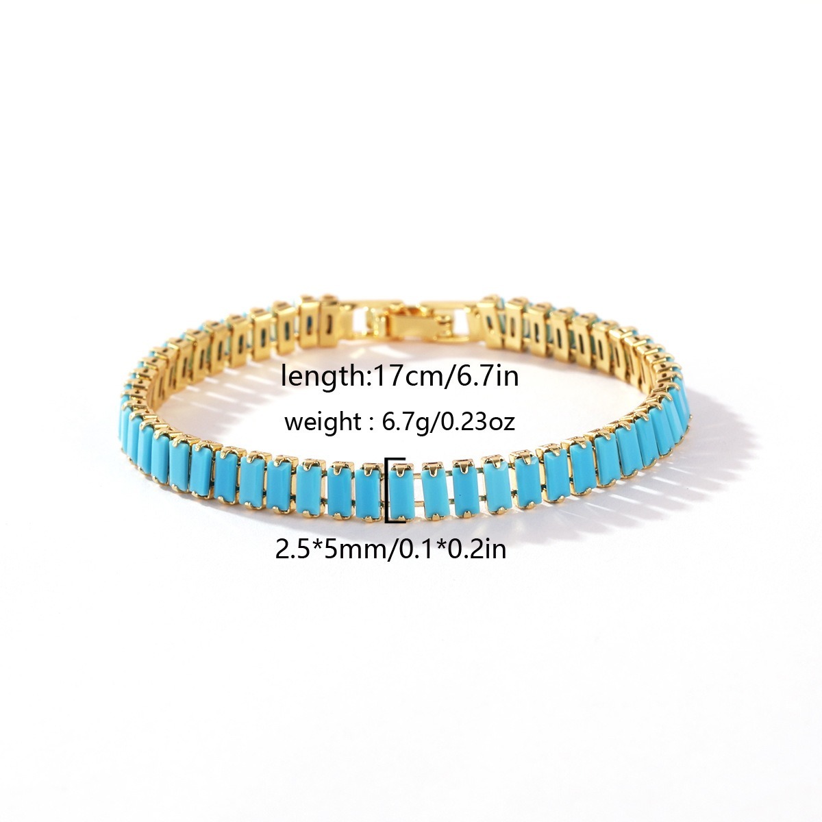 Turquoise Breeze Natural Baguette Turquoise Tennis Bracelet