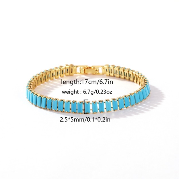 Turquoise Breeze Natural Baguette Turquoise Tennis Bracelet