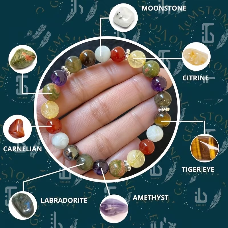 Crystal Energy Bracelet - Natural Gemstone Luck Bracelet European & American Niche Healing-Style Jewelry