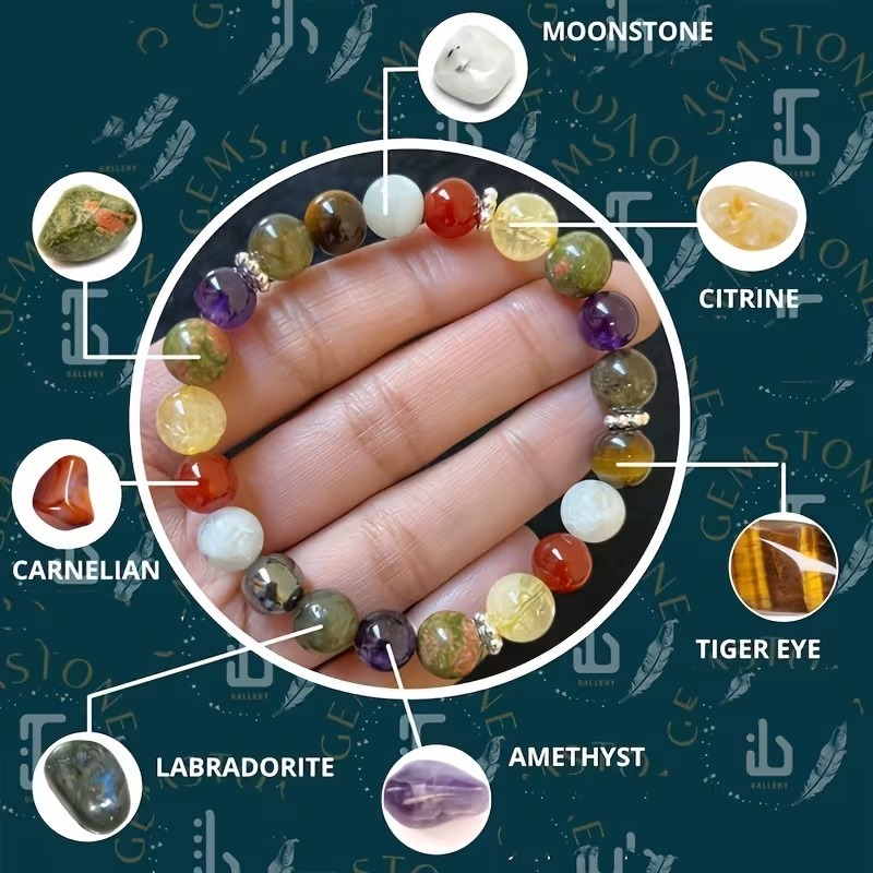 Crystal Energy Bracelet - Natural Gemstone Luck Bracelet European & American Niche Healing-Style Jewelry