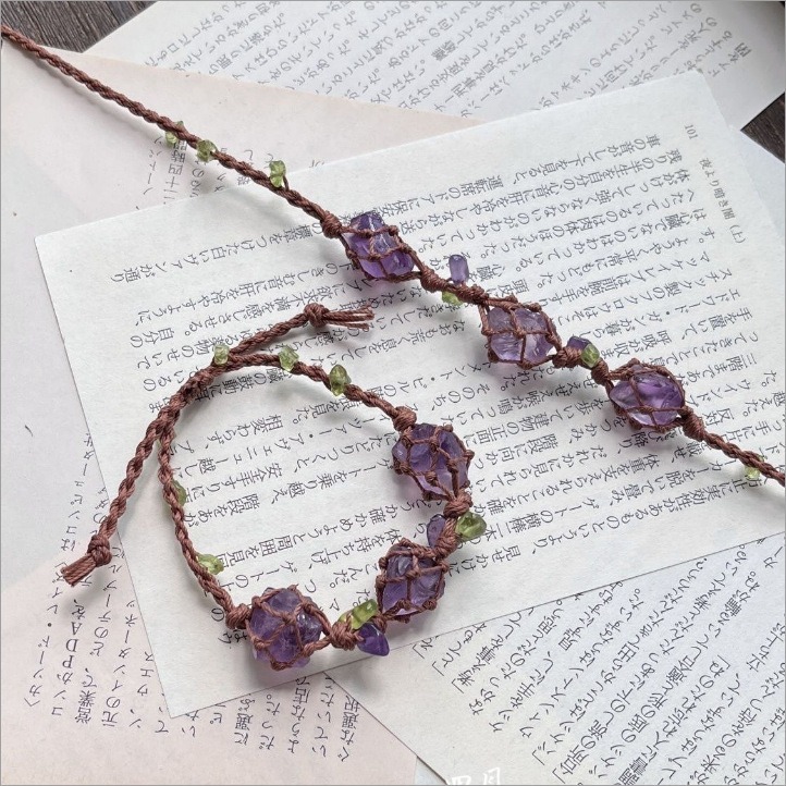 Handwoven Natural Raw Crystal Bracelet