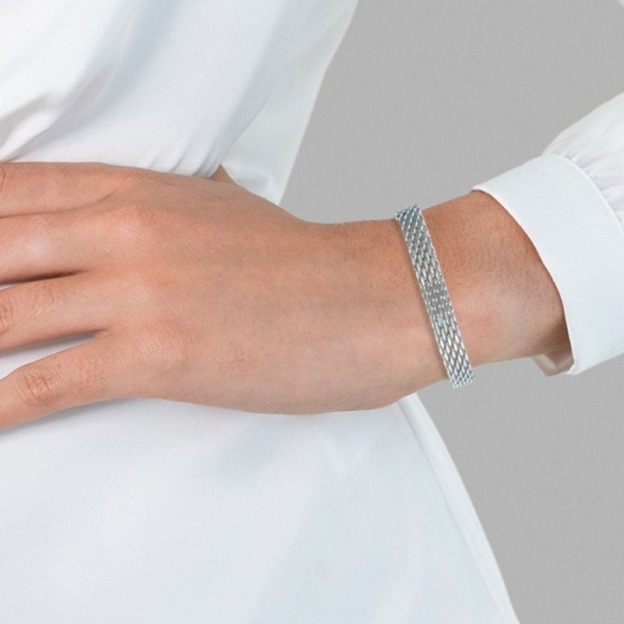 Gilded Weave Two-Tone Braided Texture Bracelet