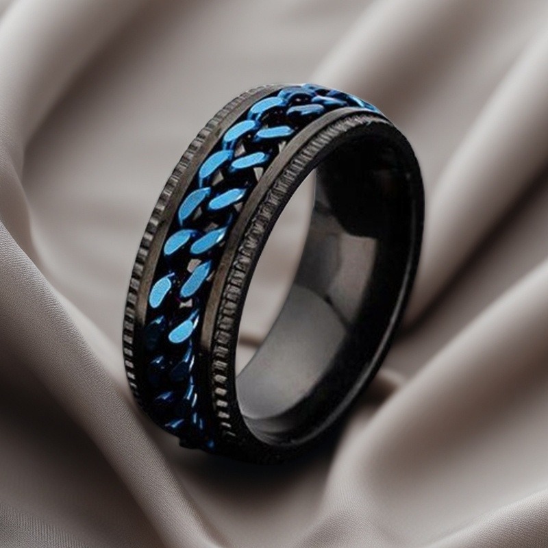 Spin Chain Calm Rotatable Anxiety Relief Ring Fingertip Healing with Subtle Sophistication