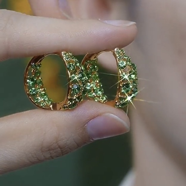 Luminous Pavé 18K Gold Colored Diamond Huggie Earrings Dazzling Presence at Your Ears