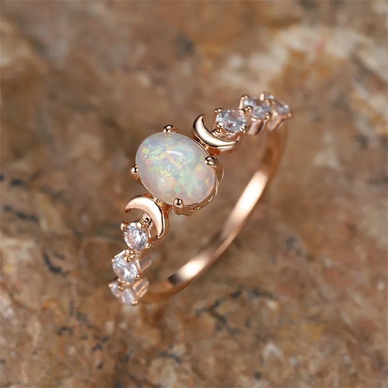 Hecate Protection Moon Star Gemstone Ring 2 Stone Options 