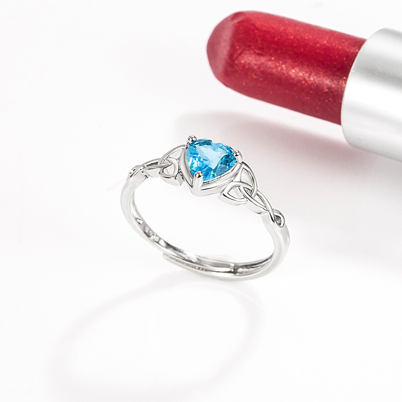 Heart Knot Guardian S925 Sterling Silver Heart Celtic Knot Ring