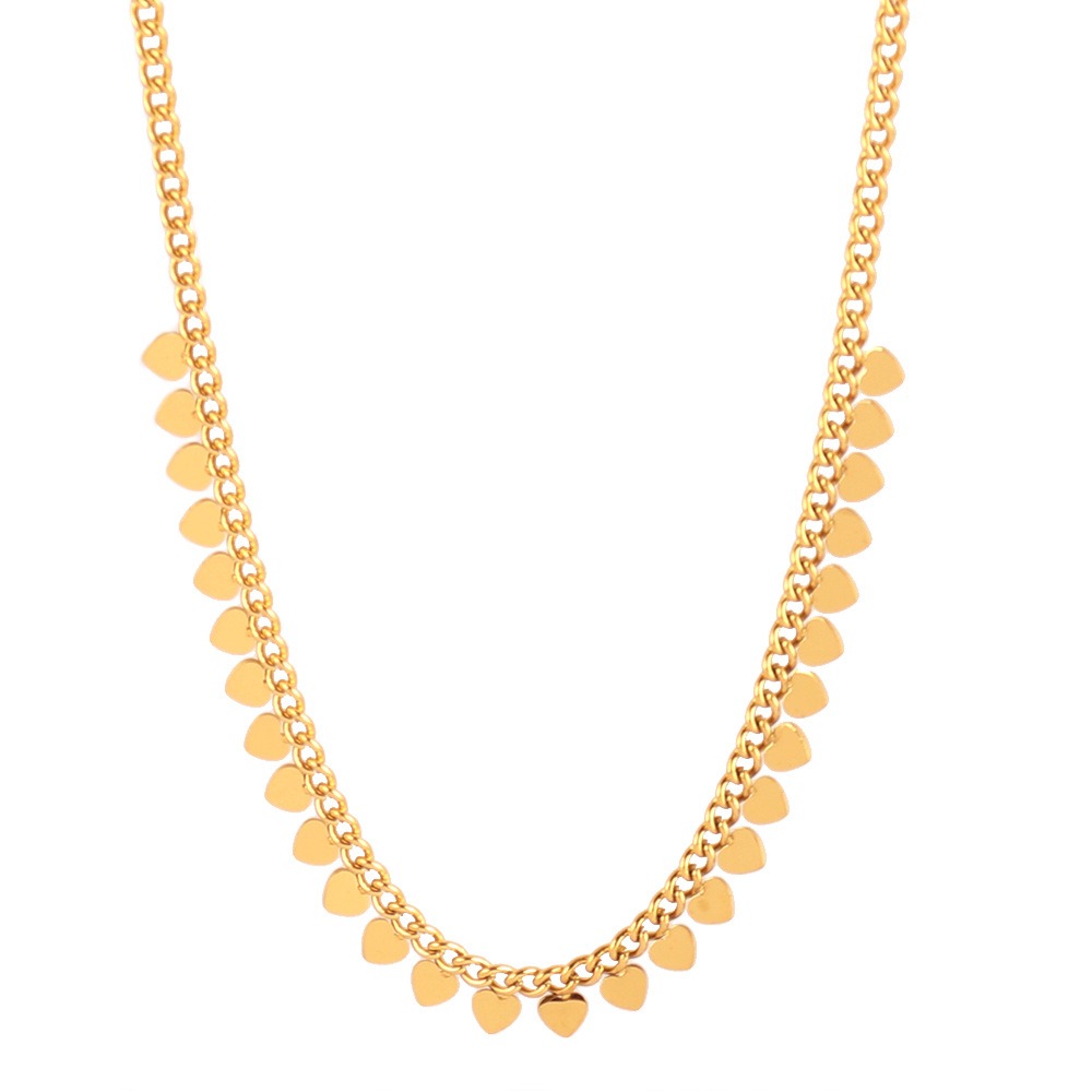 Heart Droplet Silver Gold Plated Dangling Heart Necklace