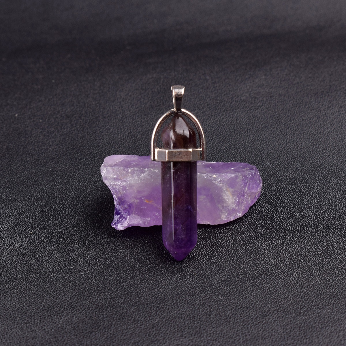 Natural Energy Crystal Point Pendant 2-Piece Set Multi-Color Healing Stone Niche Jewelry