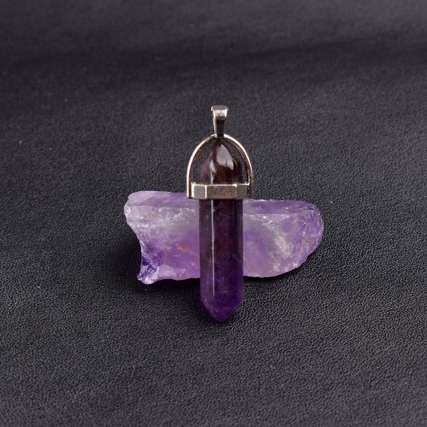 Natural Energy Crystal Point Pendant 2-Piece Set Multi-Color Healing Stone Niche Jewelry