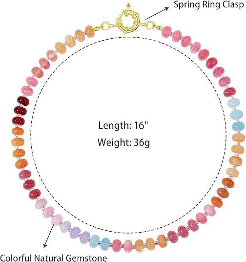 Prismatic Dream Natural Stone Gradient Rainbow Necklace