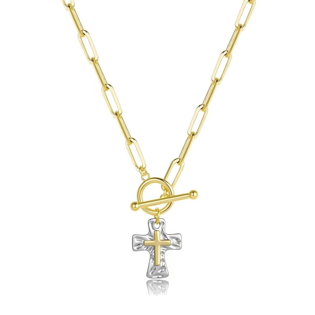 Hammered Cross Necklace