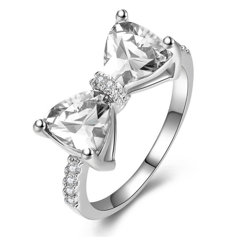 Bowtie Starburst Sterling Silver Multi-Gem Bow Ring（Free shipping on orders of two or more items）