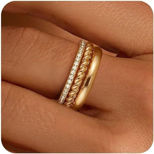 18K Gold / 18K White Gold Minimal Stacking Ring Collection | Everyday Essential