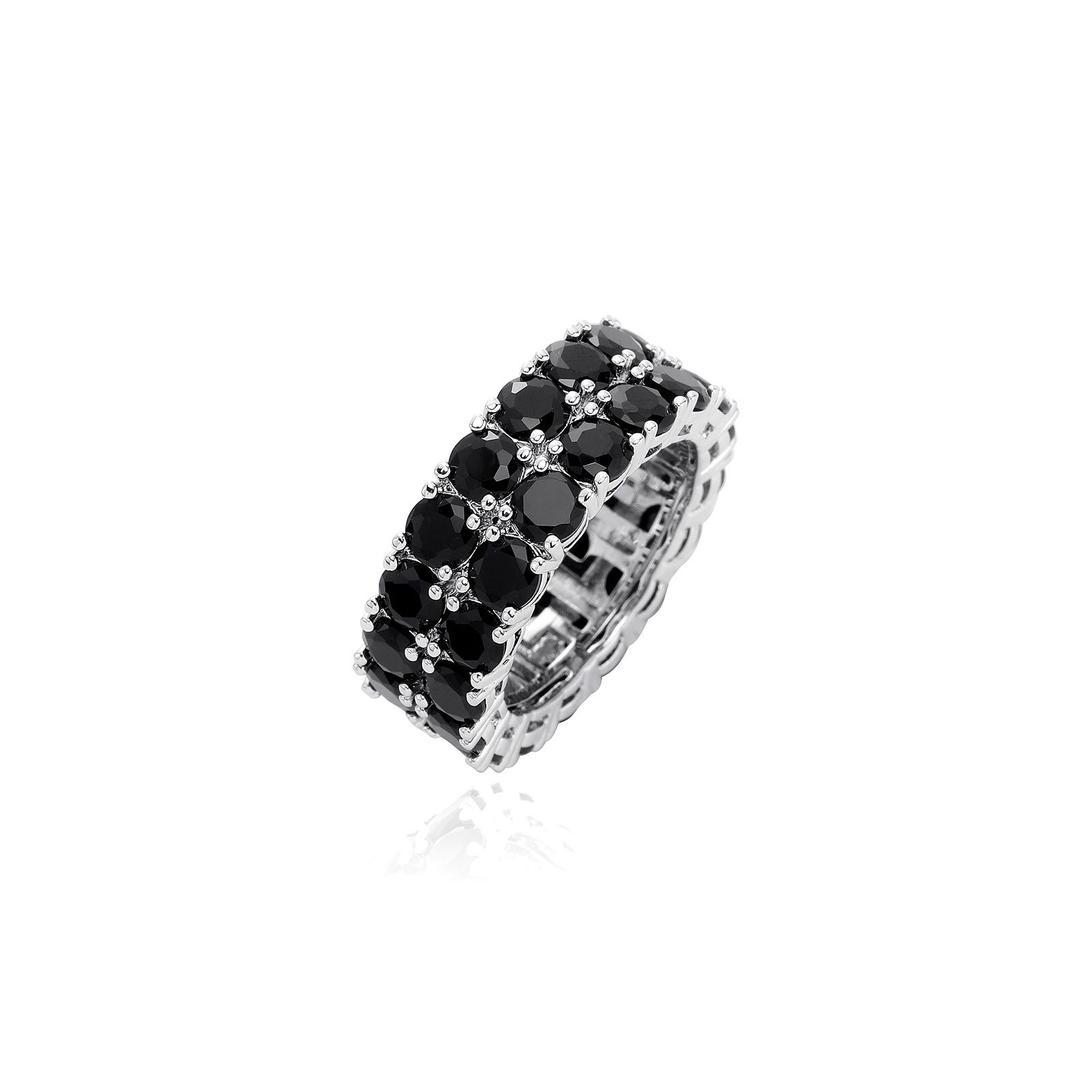 「Dual Row Sparkle」Elastic Full-Set Eternity Ring
