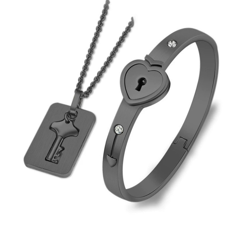 Heartlock Whisper Key & Lock Bracelet Necklace Set（Free Shipping）