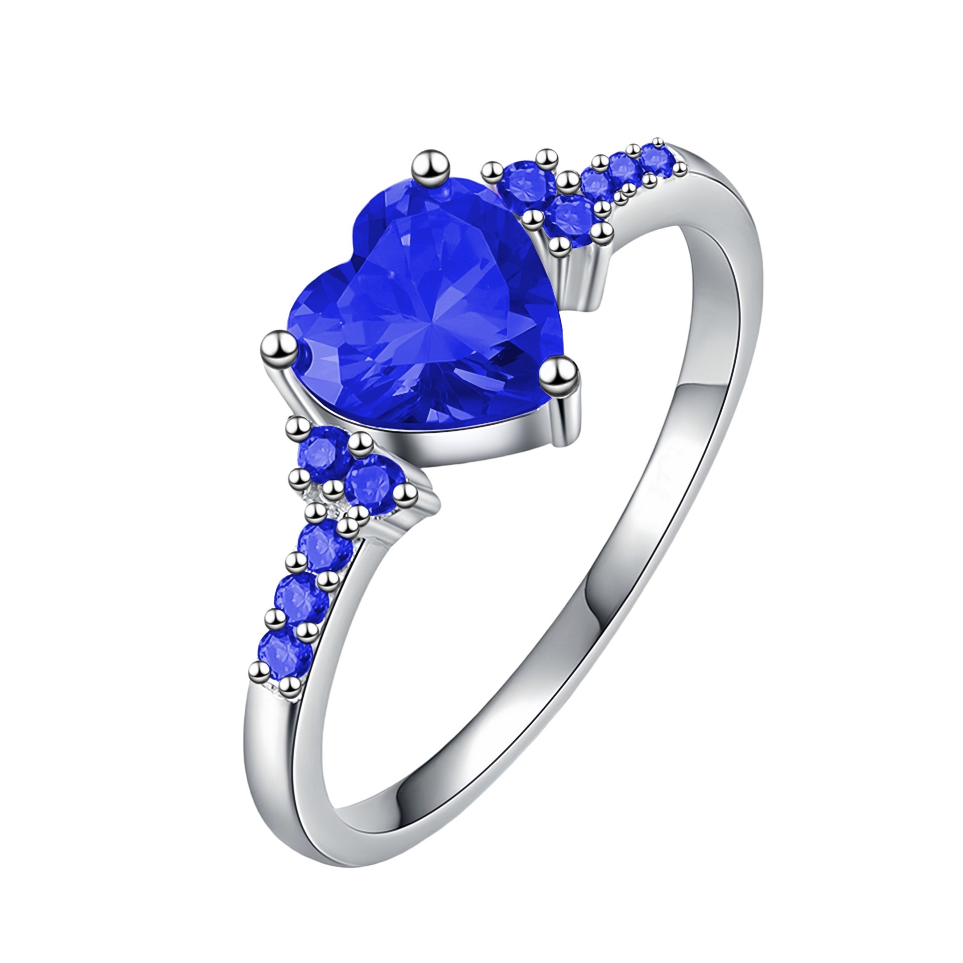 Heart of Color S925 Sterling Silver Heart Gemstone Ring