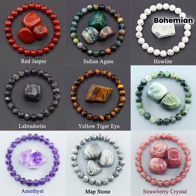 Crystal Energy Bracelet - Natural Gemstone Luck Bracelet European & American Niche Healing-Style Jewelry