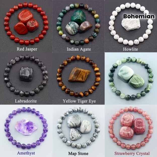 Crystal Energy Bracelet - Natural Gemstone Luck Bracelet European & American Niche Healing-Style Jewelry