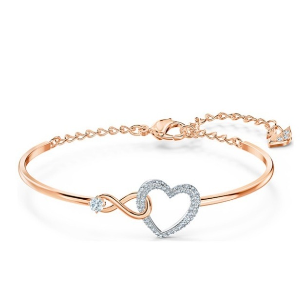 18K Gold Plated/S925 Silver Heart Full Diamond Bracelet - Women's Light Luxury Adjustable Heart Bangle, Romantic Fashion Accessory